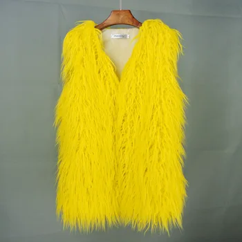 Mulheres Jaqueta Colete 2023 Inverno de comprimento Médio Imitação Praia de Lã, coletes de Pele Quente Vest para Mulheres Casaco