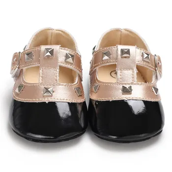 Bebê Recém-Nascido Menina Sapatos Da Princesa Do Diamante Sapatos De Sola Macia Do Bebê Da Ucha Primeiro Walker Garoto Pu Couro Fivela De Cinta Plana De Calcanhar Do Bebê Sapato