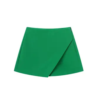 Sivatu Tráfico de Mulheres Shorts Y2k Office Senhora Saia Shorts para o Verão 2023 Cintura Alta Candy Color Casual Assimétrico Saia Calça