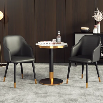 Nordic Casa Encosto de Cadeiras de Jantar para a Cozinha de Luxo de Couro de Lazer, Cadeira de Restaurante, Café Moderno, Minimalista Cadeira de Jantar