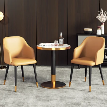 Nordic Casa Encosto de Cadeiras de Jantar para a Cozinha de Luxo de Couro de Lazer, Cadeira de Restaurante, Café Moderno, Minimalista Cadeira de Jantar