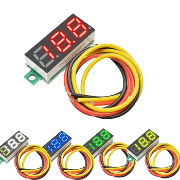 0.28 Polegadas DC LED Digital Voltímetro 0-100V Tensão Medidor Automático de Carro Móvel de Alimentação Tensão Tester Detector de 12V Vermelho, Verde, Azul, Amarelo