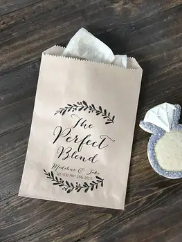 personalizar A Mistura Perfeita de Casamento pipoca doce Buffet de pequeno Cookie de sobremesas tratar de sacos de Café ou de Mel e Chá de dom Favores bolsas