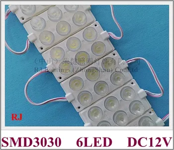injeção módulo de luz de LED com lente DC12V SMD 3030 6led 3W 75mm*40mm DIODO emissor de luz de volta, para assinar carta e caixas de iluminação