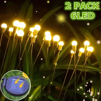 2 Pack de LED ao ar livre luz Solar Impermeável Fogo Firefly as Luzes do Jardim Paisagem Solar da Lâmpada para o Ano Novo Decoração de Natal