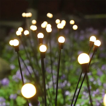 2 Pack de LED ao ar livre luz Solar Impermeável Fogo Firefly as Luzes do Jardim Paisagem Solar da Lâmpada para o Ano Novo Decoração de Natal