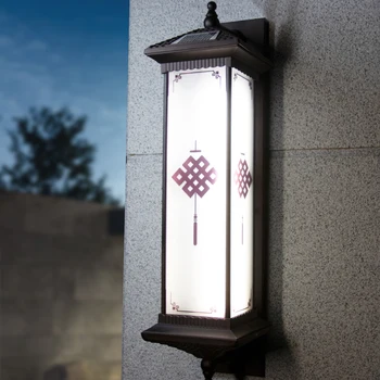DEBBY Solar, Lâmpada de Parede ao ar livre Criatividade Chinês Nó Candeeiro de Luz de LED à prova d'água IP65 para a casa de campo Home Varanda para o Pátio
