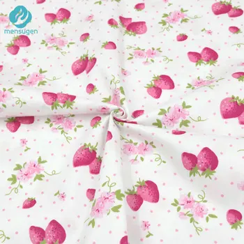Mensugen 50 cm*160 cm cor-de-Rosa Morango Tecido de Algodão para Patchwork Bebê Vestidos da Menina Lençóis Colcha cobertor de Costura Material