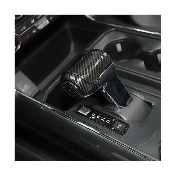 Para a Ford F150 2021 2022 2023 Carro Console Central Cabeça de Engrenagem Botão de Mudança de Cobertura da Guarnição de Interiores Acessórios - ABS Carbono