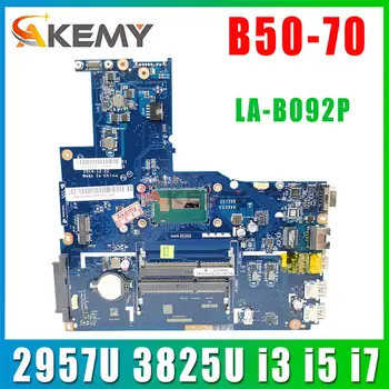 Para LENOVO Ideapad B50-70 B50-80 Notebook placa-mãe ZIWB2/ZIWB3 LA-B092P placa-mãe com 2957U 3825U i3 i5 i7 CPU