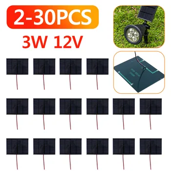 2-30PCS Mini Painel Solar 3W 12V Pequena Célula do Módulo Polysilicon Conselho Portátil ao ar livre DIY Carregador Solar 115x85mm para 9-12V Massa
