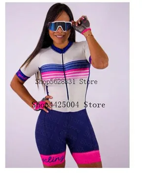 Novo Pro Equipa de Triatlo Macacão de Mulheres de Ciclismo de Longa camisa de Manga Calças Macacão macaquinho ciclismo feminino
