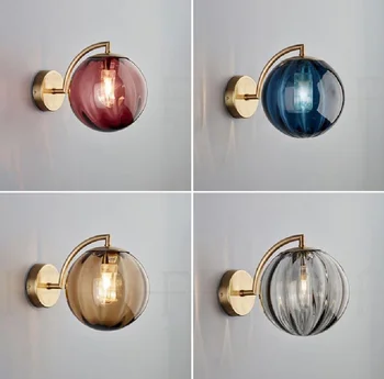 metal sala com parede de vidro da lâmpada Americano simples Norte da europa criativa quarto de cabeceira estudo do modelo de sala de lâmpada de parede