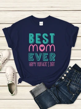Melhor Mãe Sempre Feliz Dia DA Mãe das Mulheres T-Shirts coreano Moda de Qualidade Tshirts Rua Roupas Confortáveis Harajuku Bonito T-Shirt