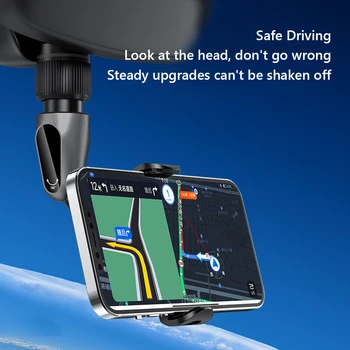 Novo Espelho Retrovisor de Telefone do Suporte de Montagem do Carro Universal Rotatable de 360 GPS Suporte Telescópico Ajustável de Carro de Telefone de Suporte