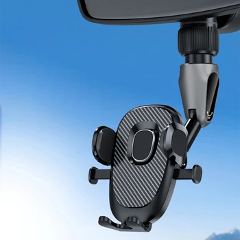 Novo Espelho Retrovisor de Telefone do Suporte de Montagem do Carro Universal Rotatable de 360 GPS Suporte Telescópico Ajustável de Carro de Telefone de Suporte