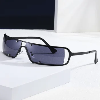 Moda Y2k Óculos de sol Polarizados Mulheres Homens Designer da Marca de Óculos de proteção Óculos de Sol de 2000, Uma Peça de Óculos de Tons gafas Óculos