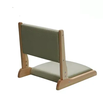 Estilo japonês Dobrável Piso de Tatami Zaisu sem pernas da Cadeira Sólido Moldura de Madeira com Tecido Assento e Encosto Almofada Preguiçoso Assento na Cama