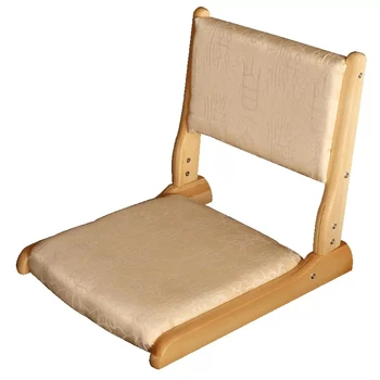 Estilo japonês Dobrável Piso de Tatami Zaisu sem pernas da Cadeira Sólido Moldura de Madeira com Tecido Assento e Encosto Almofada Preguiçoso Assento na Cama