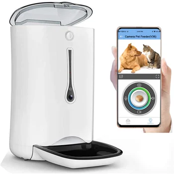 Weego Microchip animal de Estimação Alimentador de Qualidade Pet Alimentador de Câmara HD para Voz e Gravação de Vídeo com Wi-Fi App Smart Alimentador