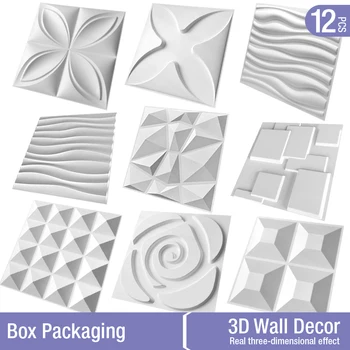 12pcs 30cm 3D tridimensional adesivo de parede decorativo sala de estar papel de parede mural impermeável 3D adesivo de parede de casa de banho cozinha