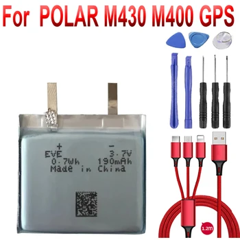 3.8 V Bateria Núcleo POLAR M430 M400 de GPS do Relógio de Desporto Nova Recarregável de Polímero de lítio Acumulador de Substituição+cabo USB+kit de ferramentas