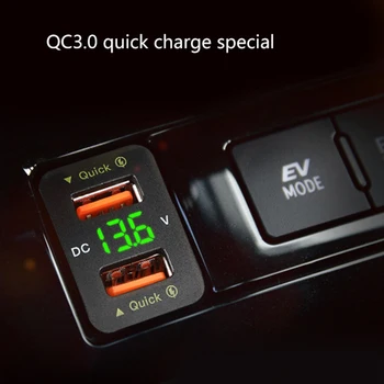 36W Rápido Carregador de Carro QC3.0 Dual USB, Carregador Rápido com Azul de Tensão Impermeável Carregador do Telefone Móvel para a Toyota