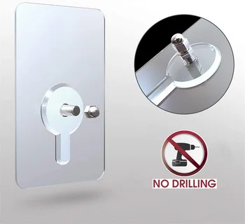 NuNu Não-Traço Não-Perfuração Adesiva Transparente Dispositivo Elétrico Da Lâmpada Acessórios Para Cozinha Banheiro Sala De Estar - 1 Conjunto