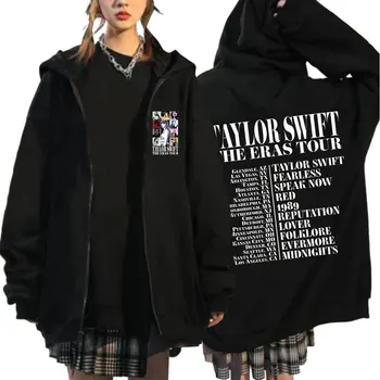 2023 Taylor Mundo Das Eras Passeio O Zíper Capuz Homens Mulheres De Roupas Zip Casaco De Moda Harajuku Oversized Jackets