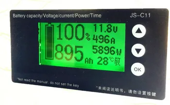 Voltímetro DC 8-65v amperímetro Coulombmeter 10-100v 0-500A Capacidade da Bateria Indicador de MEDIDOR de ENERGIA da Bateria Medidor de Nível de