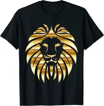 Metalizado Ouro, Rei de Leão da Selva T-Shirt Preto S-3XL
