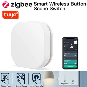 Tuya ZigBee Smart 1-Botão de Interruptor de Parede a Energia da Bateria de Automação de Cena sem Fio Interruptor de Controle Remoto para Tuya Zigbee Gateway