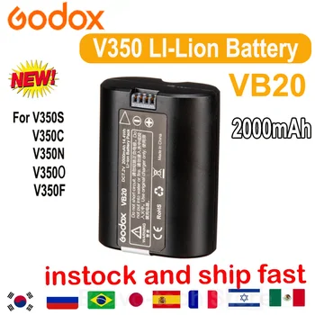 Godox VB20 V350 Speedlite Flash 7,2 v 2000mAh Bateria do Li-íon para Godox V350C V350N 350S V350F V350O Speedlite (VB20 Bateria)