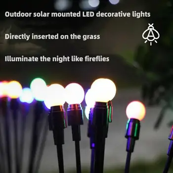 Solar LED à prova d'água Firefly Lâmpada de Assoalho ao ar livre Gramado Férias de Natal Pátio Paisagem Decoração Balançando Atmosfera de Luz