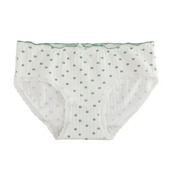 5pcs de Mulheres de roupas íntimas de Puro Algodão Shorts Panti de Verão, Original da Luz Verde Meados de Cintura Cuecas Respirável Meninas Cueca Calcinha