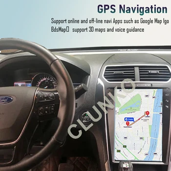 Clunko Para Ford Explorer 2011-2019 Android auto-Rádio Estéreo Tesla Multimídia com Tela de Jogador Carplay Auto 8G+256G Bluetooth 12.1