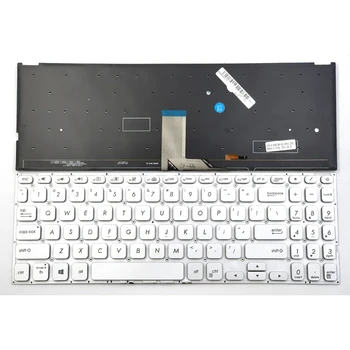 Novo Para Asus Vivobook F512 F512D F512DA F512F F512FA F512FA-AB34 Teclado do Laptop de US Prata Com Retroiluminação Sem Moldura