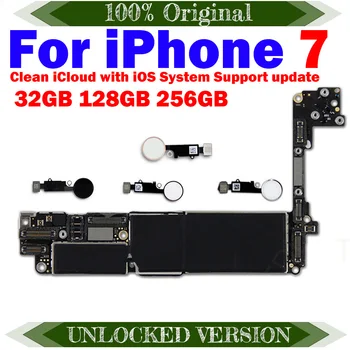 Livre iCloud Para o iPhone 7 placa-Mãe de 32GB e 128GB de 256GB Usado placa-mãe Não Toque ID / com toque de identificação de Placa Lógica