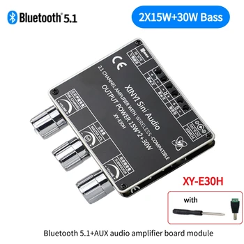2X15W AMP Placa Compatível com Bluetooth 2.1 a Potência do Canal AUX Amplificador de Áudio da Placa de Subwoofer para Home Theater, Música Módulo de Áudio