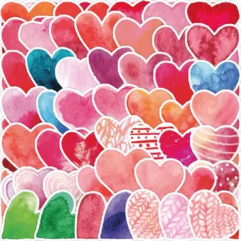 50pcs Coração Adesivos de Dia dos Namorados Colorido dos Namorados Amor Adesivo Decorativo de Etiquetas para o Casamento, Favores do Partido Embrulho
