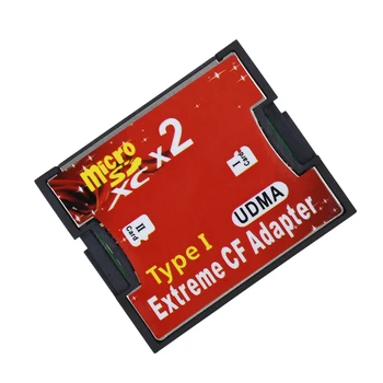 Dual Micro SD TF Para CF Adaptador Leitor de Cartão de Memória SDHC SDXC tipo I Para o Tipo de Memória Compact Flash do Leitor de Cartão do Conversor Para a Câmera