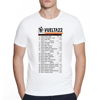 Passeio de moda amantes do Tour de França/Espanha Impressão dos Homens T-Shirt de Verão Streetwear Gola Redonda, Manga Curta Casual Tops Homens Vestuário