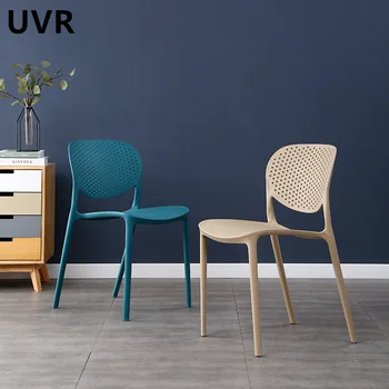 UVR Novo Restaurante Cadeiras de Luz de Luxo Plástico Encosto de Cadeiras de Chá de Leite de Fezes Modernos de Computador, Cadeiras de Escritório Home Cadeiras de Jantar