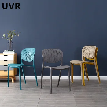 UVR Novo Restaurante Cadeiras de Luz de Luxo Plástico Encosto de Cadeiras de Chá de Leite de Fezes Modernos de Computador, Cadeiras de Escritório Home Cadeiras de Jantar