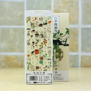 32 Folhas/caixa de Estilo Chinês de 24 Solar Termos de Estilo Tradicional Indicador DIY Leitura Marcar o Cartão de Resumo