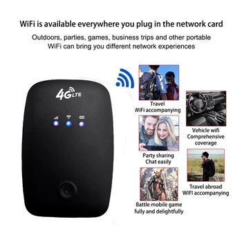 H808-EUA 4G 150Mbps Wifi Router Portátil 4G Wifi Roteador Roteador Móvel Com Slot para Cartão SIM Aplicável Para As Américas Canadá