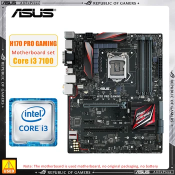 1151 kit placa Mãe ASUS H170 PRO JOGO+I3 7100 cpu Intel H170 placa-Mãe conjunto de 4×DDR4 64GB PCI-E 3.0 de M. 2 HDMI USB3.1 ATX
