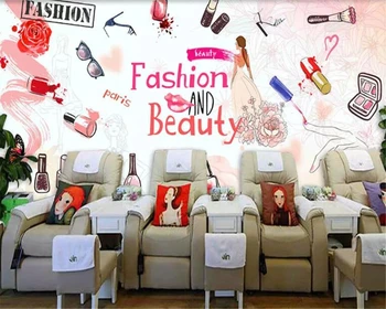 beibehang mural 3dEuropean e Americana de cosméticos, unhas, maquiagem armazenamento de alcance tentação de fundo papel de parede para sala de estar