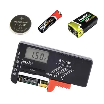 BT168 Digital Testador de Bateria Volt Verificador para o AA, AAA e 9V Botão de Vários Tamanho Testador de Bateria de Tensão Medidor de Ferramentas BT168D BT-168D