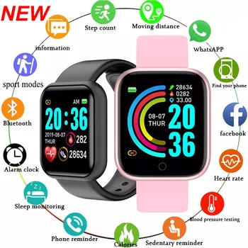 Z40 2pcs D20 Smart Watch Homens Waterproof o Esporte Relógio de Fitness Tracker Pulseira de Pressão Arterial do Coração Para o Android IOS Dropshipping